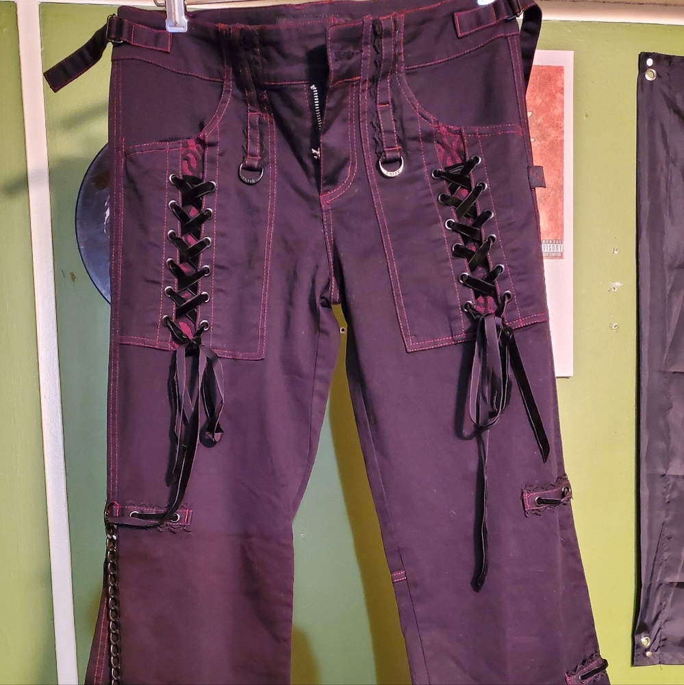 Rare vintage Tripp Nyc pants black and burgundy Size 5